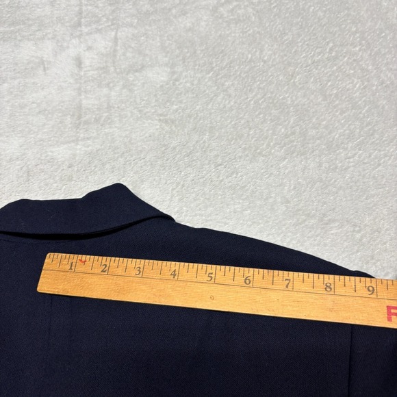 VTG Lauren Ralph Lauren Women's 4 Wool Coat Navy Blue Crest Gold Buttons USA - Picture 9 of 13